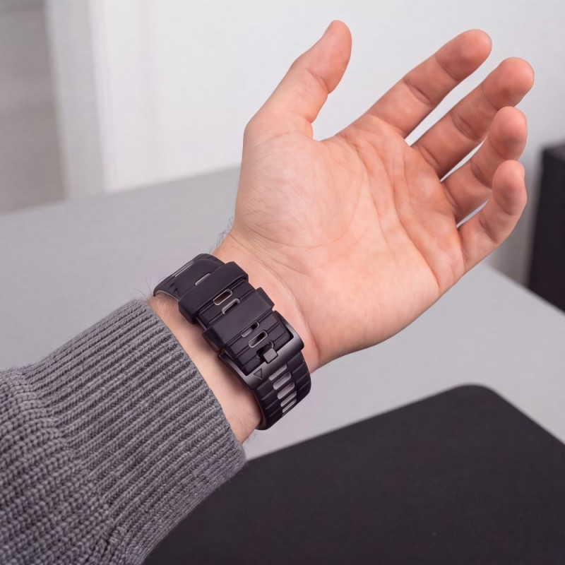 Cinturino per orologio Tech-Protect Iconband Pro THP6046 per Garmin Fenix 5X / 5X Plus / 6X / 6X Pro / 7X / 8 / 8 Pro / 9 / 9 Pro (47 mm), nero / grigio