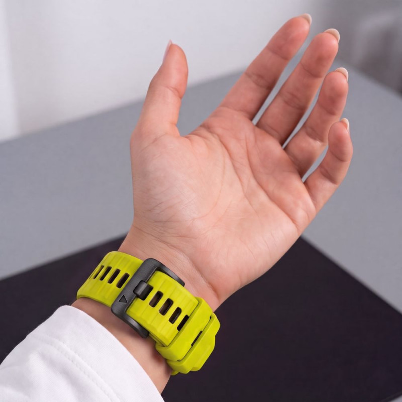 Cinturino per orologio Tech-Protect Iconband Pro THP6051 per Garmin Fenix 5X / 5X Plus / 6X / 6X Pro / 7X / 8 / 8 Pro / 9 / 9 Pro (47 mm), lime / nero
