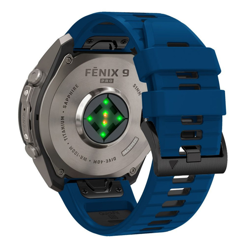 Cinturino per orologio Tech-Protect Iconband Pro THP6040 per Garmin Fenix 5X / 5X Plus / 6X / 6X Pro / 7X / 8 / 8 Pro / 9 / 9 Pro (51 mm), blu navy / nero