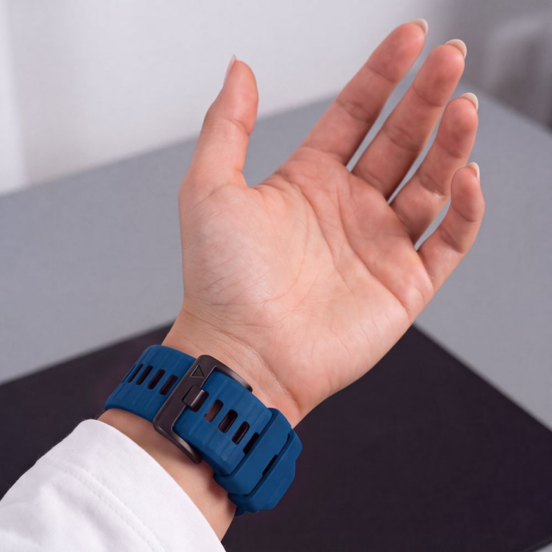 Cinturino per orologio Tech-Protect Iconband Pro THP6040 per Garmin Fenix 5X / 5X Plus / 6X / 6X Pro / 7X / 8 / 8 Pro / 9 / 9 Pro (51 mm), blu navy / nero