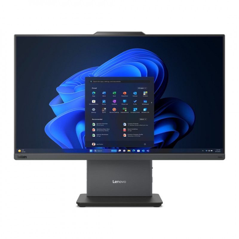 Lenovo ThinkCentre neo 50a G5 PC All-in-One, 23.8" FHD Touch, Intel Core 7 240H, 16 GB DDR5 RAM, 1 TB SSD, Windows 11 Pro, Luna Grey + Kensington K64467M-M1