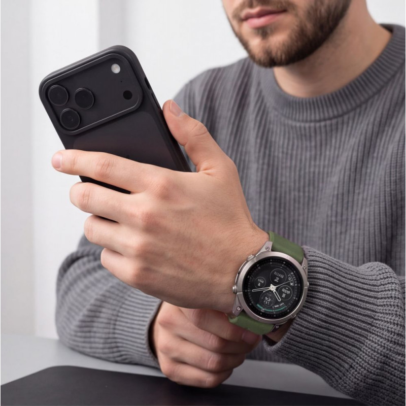 Cinturino per orologio Tech-Protect Iconband Pro THP6041 per Garmin Fenix 5X / 5X Plus / 6X / 6X Pro / 7X / 8 / 8 Pro / 9 / 9 Pro (51 mm), verde / nero