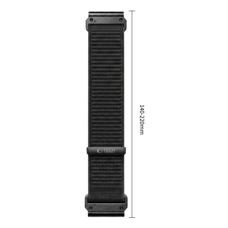 Cinturino per orologio Tech-Protect NylonLoop THP6104 per Garmin Fenix 5X / 5X Plus / 6X / 6X Pro / 7X / 8 / 8 Pro / 9 / 9 Pro (51 mm), nero