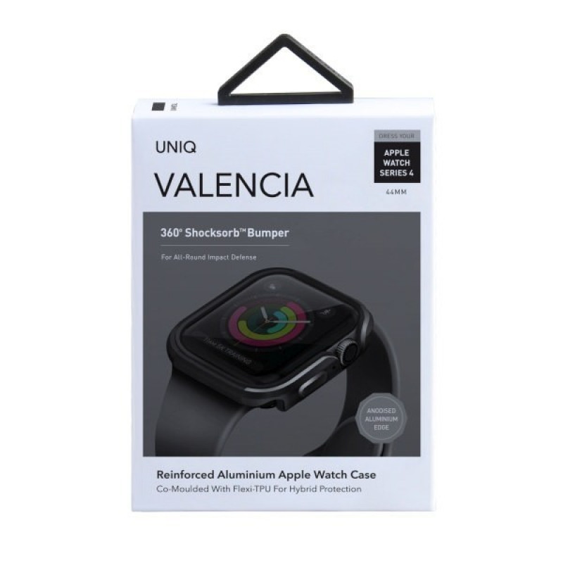 Custodia UNIQ Valencia per Apple Watch Series 4/5/6/SE 44 mm, grigio canna di fucile