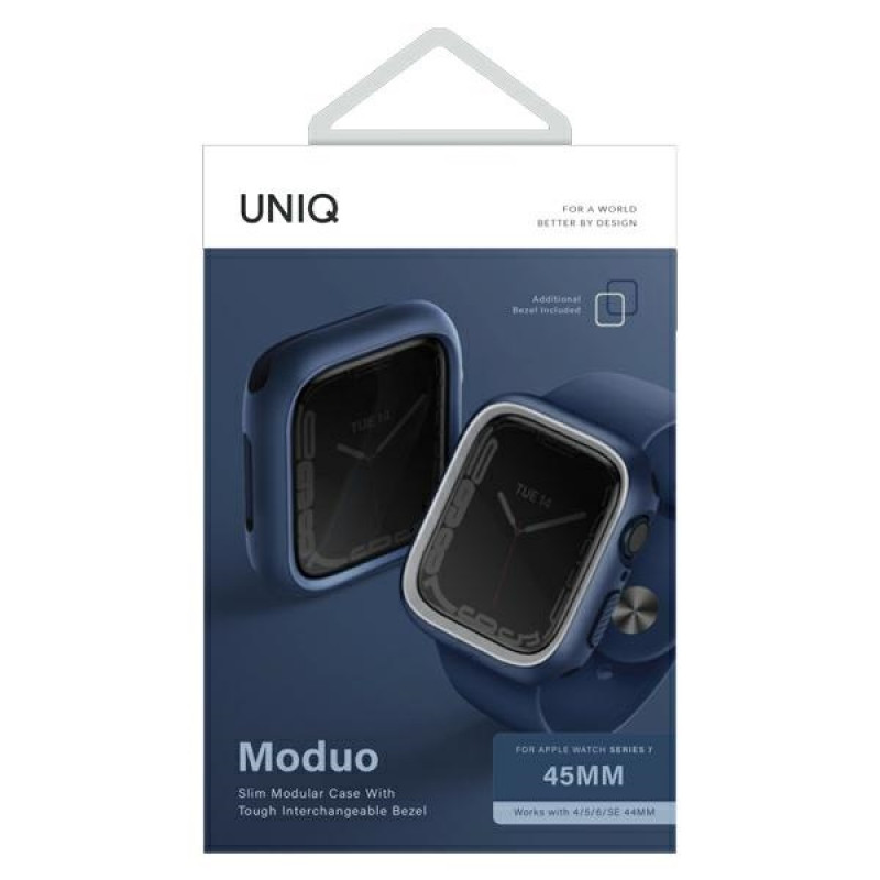 Custodia UNIQ Moduo per Apple Watch 4/5/6/7/8/9/SE 44/45 mm, blu-grigio