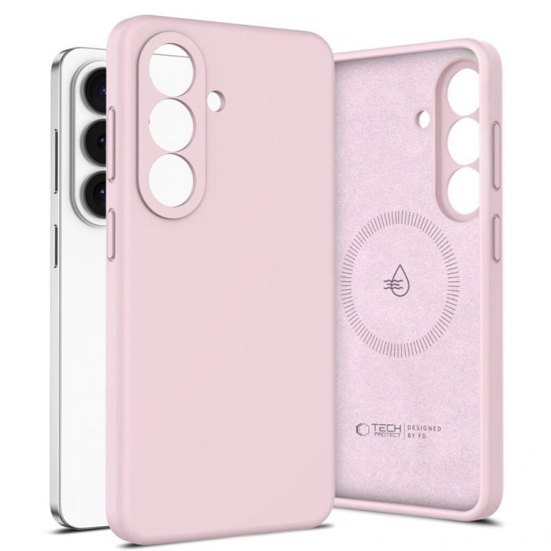 Custodia in silicone MagSafe Tech-Protect per Samsung Galaxy S26+, rosa perla
