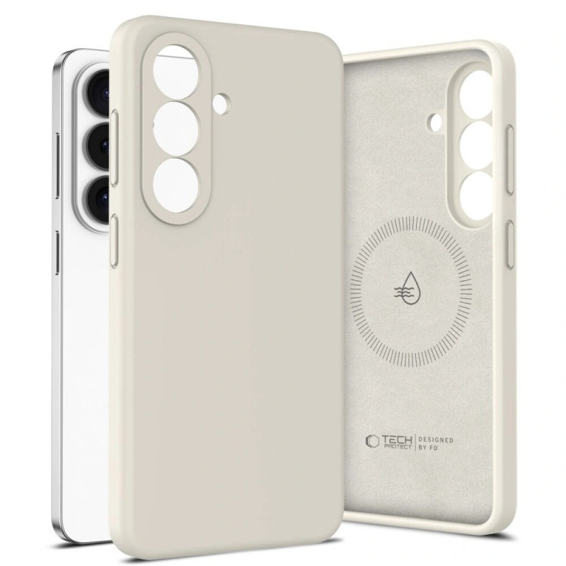 Custodia in silicone MagSafe Tech-Protect per Samsung Galaxy S26+, Cosmic Latte