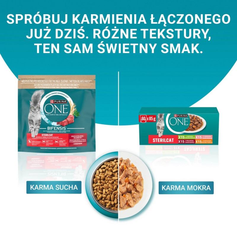 Purina ONE Sterilcat Cibo per gatti, manzo e carota, 60 x 85 g