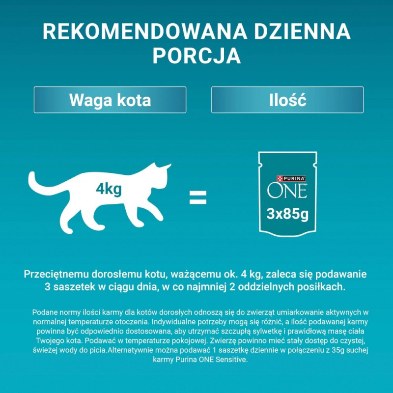 Purina ONE Sensitive Cibo per gatti, pollo e carota, 60 x 85 g