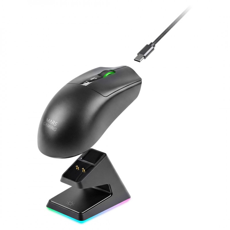 Mouse gaming wireless Mars Gaming MMW-ELITE, 20000 DPI, Bluetooth 5.4, 2.4 GHz, nero