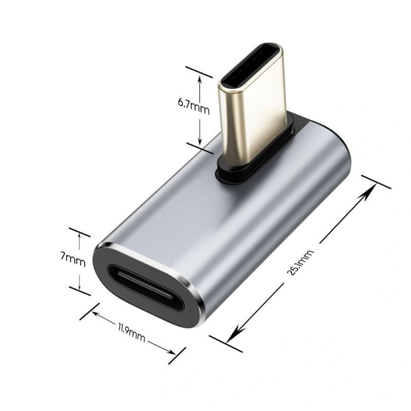 Adattatore USB-C angolare Tech-Protect UltraBoost AA03, grigio