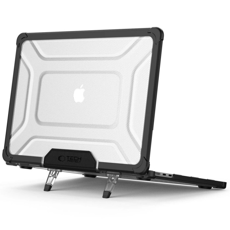 Custodia Tech-Protect SmartShell Pro per Apple MacBook Air 13" (M2/M3/M4/M5) 2023-2025, nero/trasparente