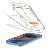 Tech-Protect Quick Set+ Pellicola protettiva in vetro temperato per Apple iPhone 13 / 13 Pro / 14 / 16e, nera (2 pz)