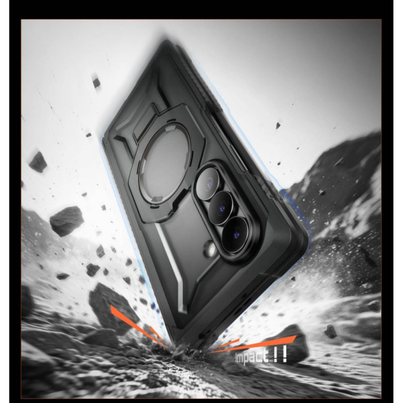 Custodia Supcase UB Grip Mag MagSafe per Samsung Galaxy Z Fold 8 con vetro temperato e vetro privacy, nera