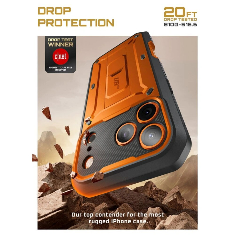 Custodia Supcase Unicorn Beetle Pro per Apple iPhone 17 Pro Max, corallo