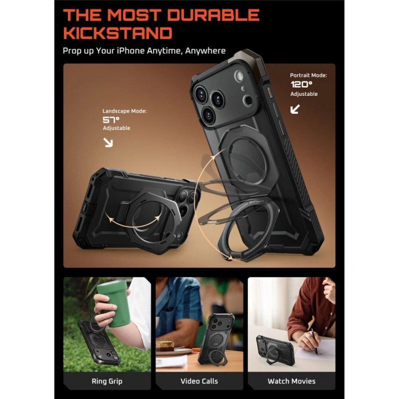 Custodia Supcase Unicorn Beetle Grip Mag MagSafe per Apple iPhone 17 Pro Max, nera