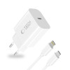Caricabatterie da parete Tech-Protect NC20W USB-C 1 porta PD 20W con cavo Lightning, bianco, 100 cm