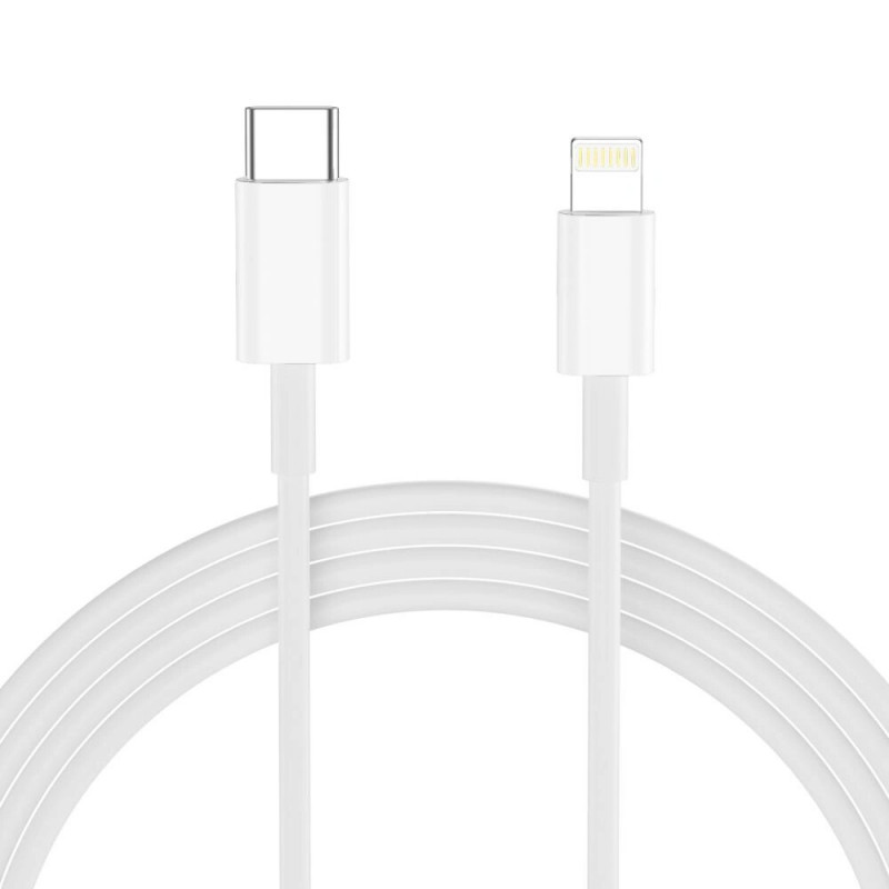Caricabatterie da parete Tech-Protect NC20W USB-C 1 porta PD 20W con cavo Lightning, bianco, 100 cm
