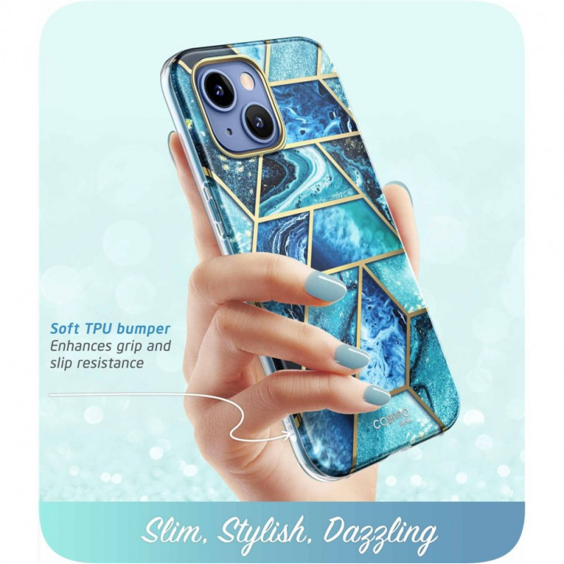Custodia Supcase Cosmo per Apple iPhone 14 Plus / 15 Plus, blu oceano