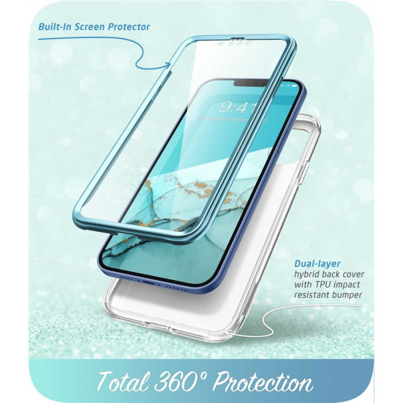 Custodia Supcase Cosmo per Apple iPhone 14 Plus / 15 Plus, blu oceano