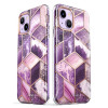 Custodia Supcase Cosmo per Apple iPhone 14 Plus / 15 Plus, viola marmo