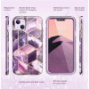 Custodia Supcase Cosmo per Apple iPhone 14 Plus / 15 Plus, viola marmo