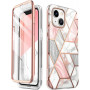 Custodia Cosmo Supcase per Apple iPhone 14 Plus / 15 Plus, rosa marmo