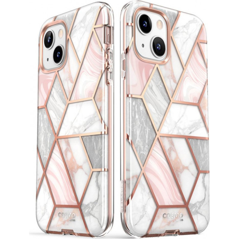 Custodia Cosmo Supcase per Apple iPhone 14 Plus / 15 Plus, rosa marmo