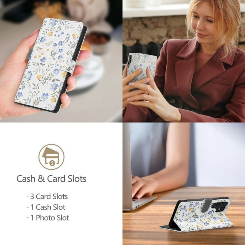 Custodia portafoglio Tech-Protect per Samsung Galaxy A57 5G, Spring Flowers