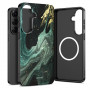 Custodia Tech-Protect Lamano MagSafe per Samsung Galaxy A57 5G, nera e verde