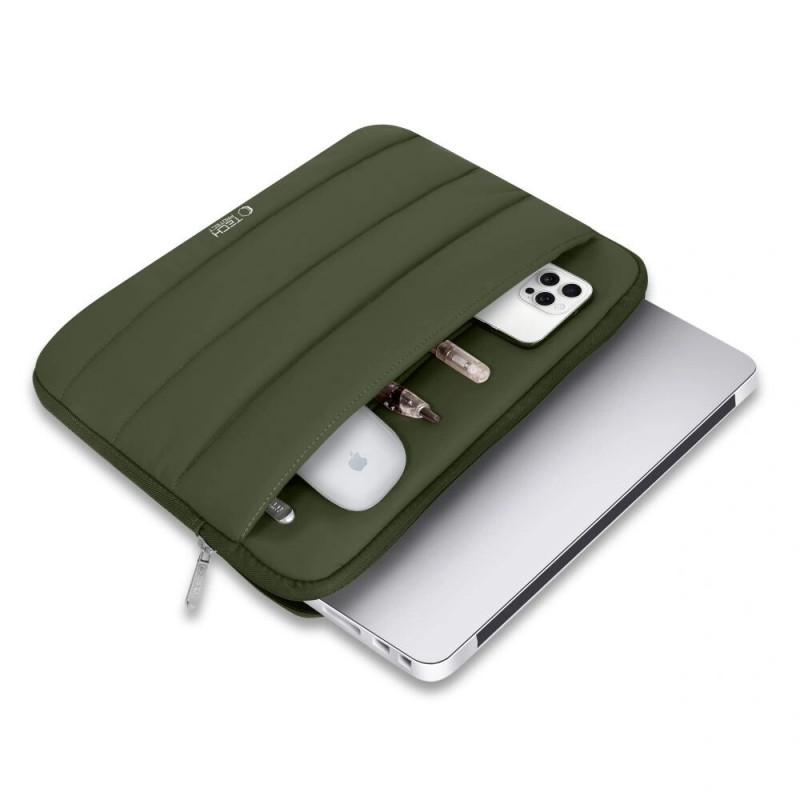 Custodia per laptop Tech-Protect Fluffy 15-16" verde militare