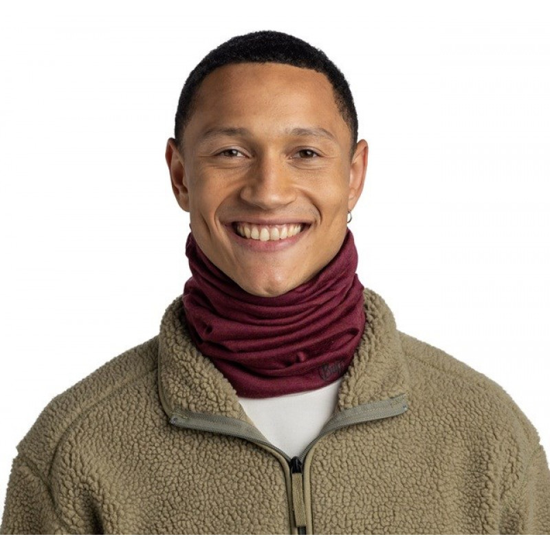 Buff Merino Midweight sciarpa multifunzionale, Melange Tibetan Red