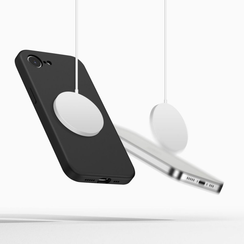 Custodia in silicone MagSafe Tech-Protect per Apple iPhone 16e / 17e, nera