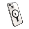 Custodia Speck Presidio Perfect-Clear ClickLock & MagSafe SPK526 per Apple iPhone 15 / 14 / 13, trasparente / nero opaco / grigio ardesia