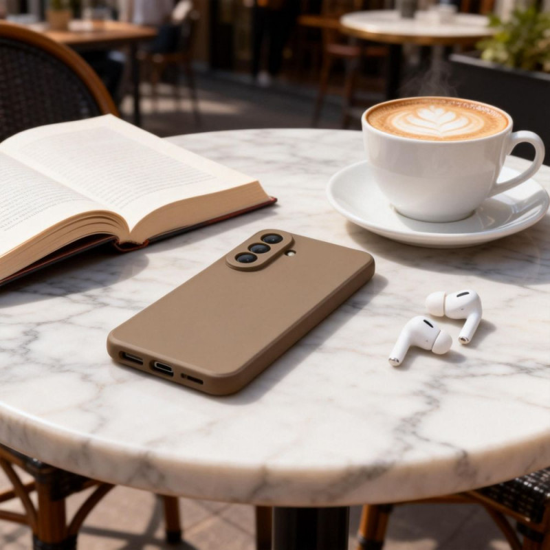 Custodia in silicone Tech-Protect Icon per Samsung Galaxy A27 5G, marrone