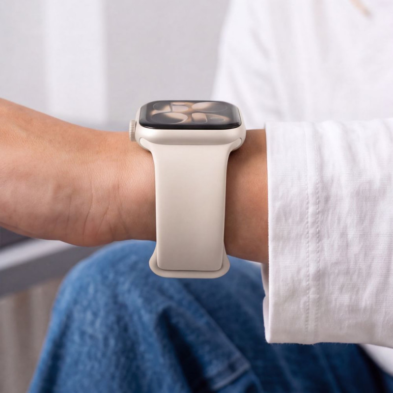 Cinturino in silicone Tech-Protect per Apple Watch 8 / 9 / 10 / 11 / 12 / SE / Ultra 44/45/46/49 mm, Starlight