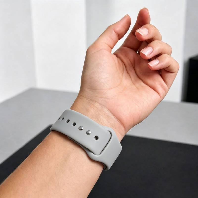 Cinturino in silicone Tech-Protect per Apple Watch 8 / 9 / 10 / 11 / 12 / SE / Ultra 44/45/46/49 mm, grigio lunare
