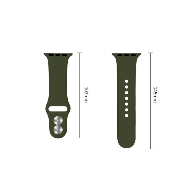 Cinturino in silicone Tech-Protect per Apple Watch 8 / 9 / 10 / 11 / 12 / SE / Ultra 44/45/46/49 mm, verde oliva