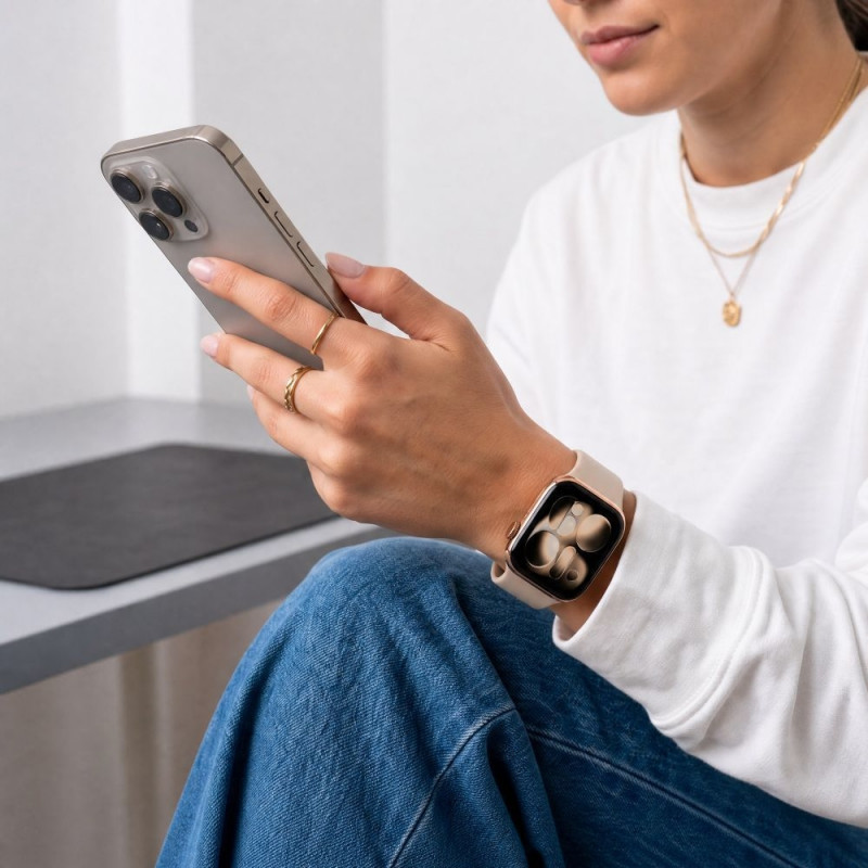 Cinturino in silicone Tech-Protect per Apple Watch 8 / 9 / 10 / 11 / 12 / SE / Ultra 44/45/46/49 mm, noce