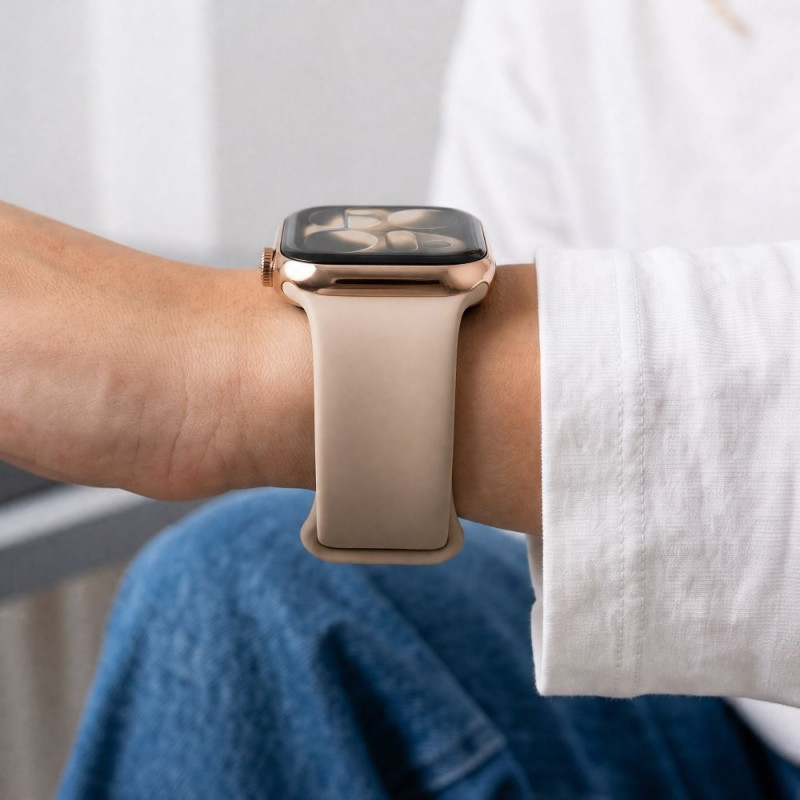 Cinturino in silicone Tech-Protect per Apple Watch 8 / 9 / 10 / 11 / 12 / SE / Ultra 44/45/46/49 mm, noce