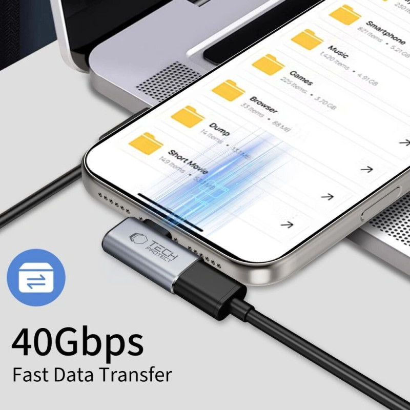 Adattatore angolare USB-C Tech-Protect UltraBoost AA01, grigio