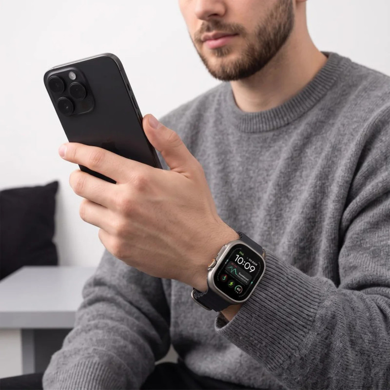 Cinturino Tech-Protect Iconband Pro per Apple Watch 8 / 9 / 10 / 11 / 12 / SE / Ultra 44/45/46/49 mm, grigio carbone