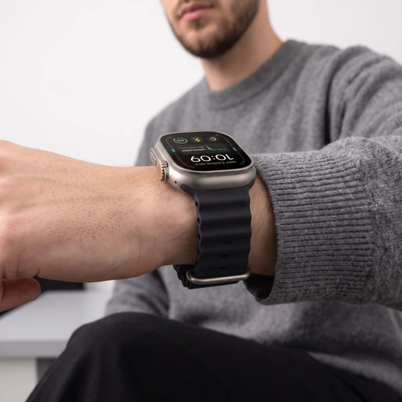 Cinturino Tech-Protect Iconband Pro per Apple Watch 8 / 9 / 10 / 11 / 12 / SE / Ultra 44/45/46/49 mm, grigio carbone