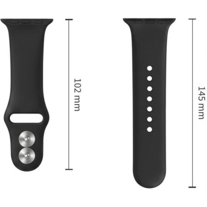 Cinturino in silicone Tech-Protect per Apple Watch 8 / 9 / 10 / 11 / 12 / SE / Ultra 44/45/46/49 mm, nero