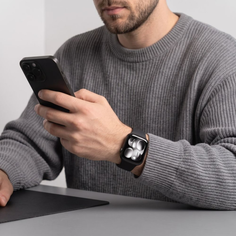 Cinturino in silicone Tech-Protect per Apple Watch 8 / 9 / 10 / 11 / 12 / SE / Ultra 44/45/46/49 mm, nero