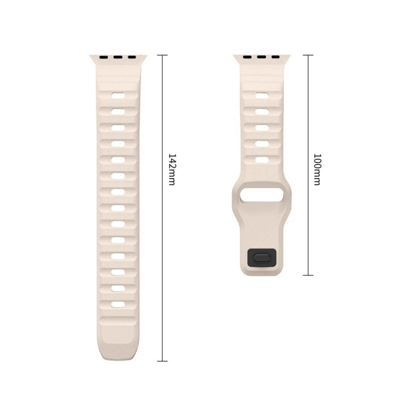 Cinturino Tech-Protect Silicone Line per Apple Watch 8 / 9 / 10 / 11 / 12 / SE / Ultra 44/45/46/49 mm, Stone