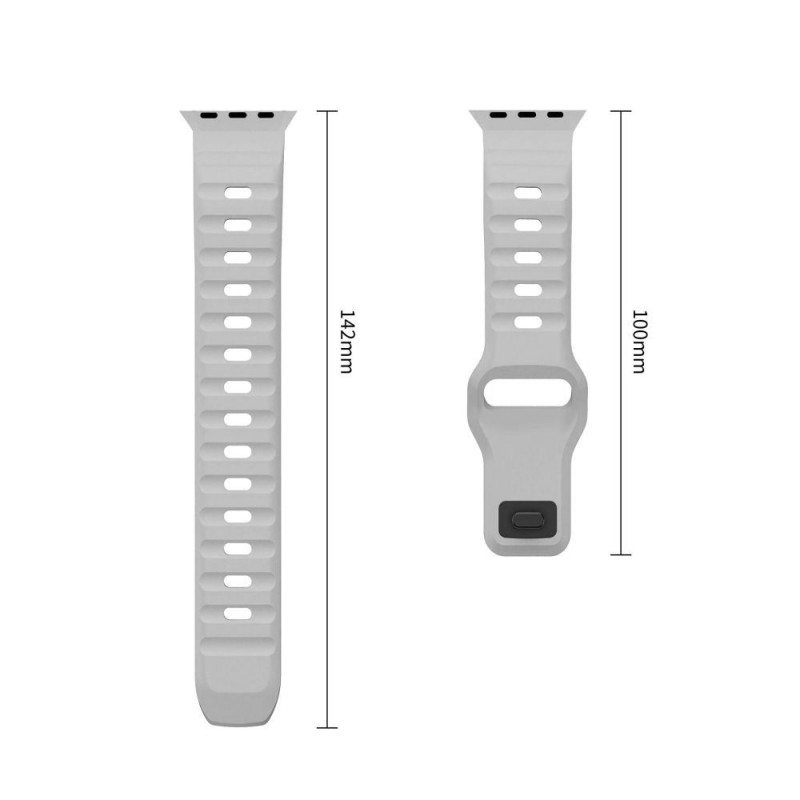 Cinturino Tech-Protect Silicone Line per Apple Watch 8 / 9 / 10 / 11 / 12 / SE / Ultra 44/45/46/49 mm, grigio lunare