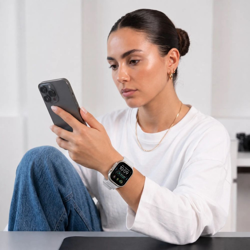 Cinturino Tech-Protect Silicone Line per Apple Watch 8 / 9 / 10 / 11 / 12 / SE / Ultra 44/45/46/49 mm, grigio lunare