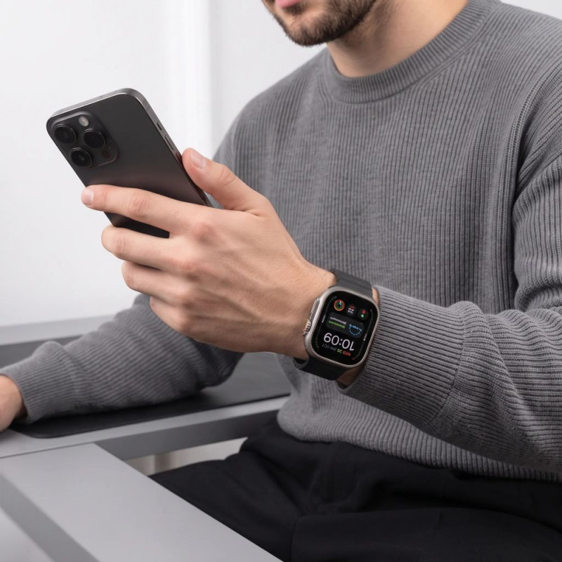 Cinturino Tech-Protect Silicone Line per Apple Watch 8 / 9 / 10 / 11 / 12 / SE / Ultra 44/45/46/49 mm, nero