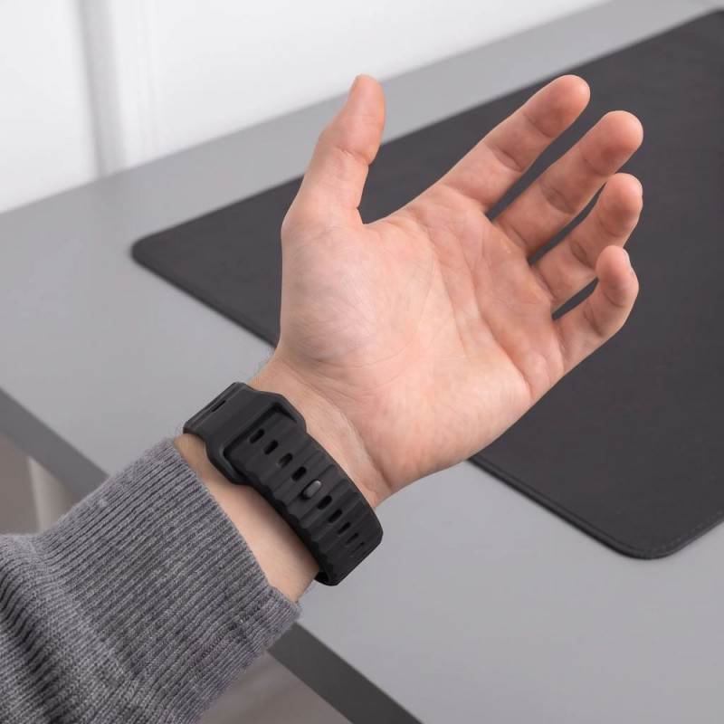 Cinturino Tech-Protect Silicone Line per Apple Watch 8 / 9 / 10 / 11 / 12 / SE / Ultra 44/45/46/49 mm, nero